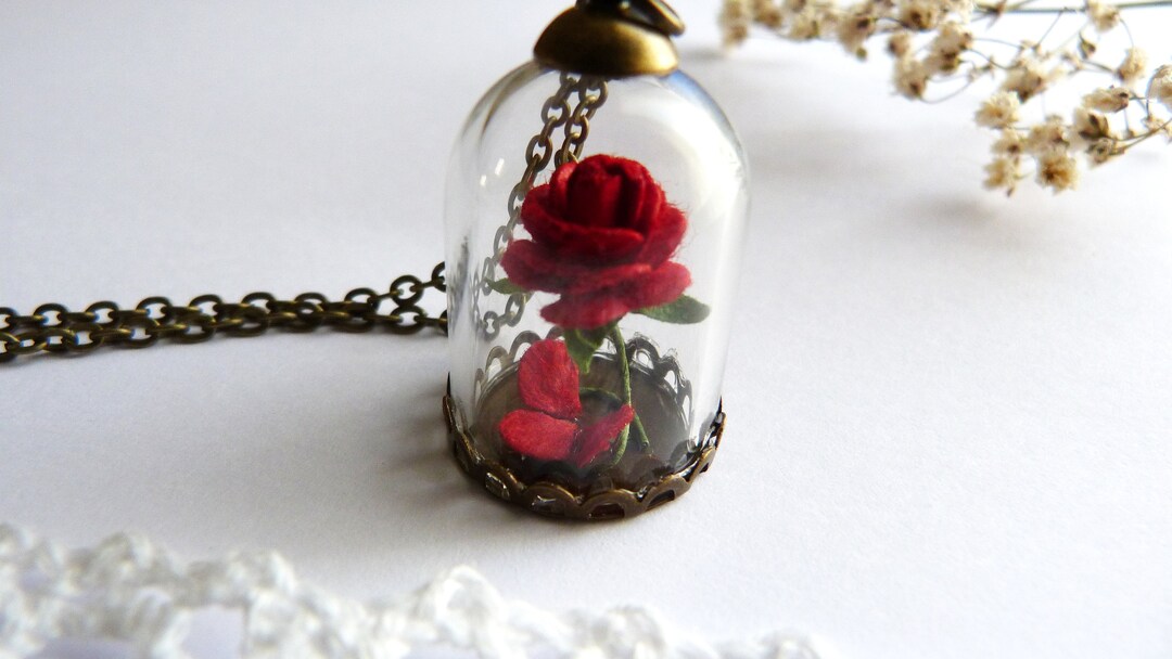 Forever Rose Necklace,enchanted Rose Necklace,nickel & Lead Free,red