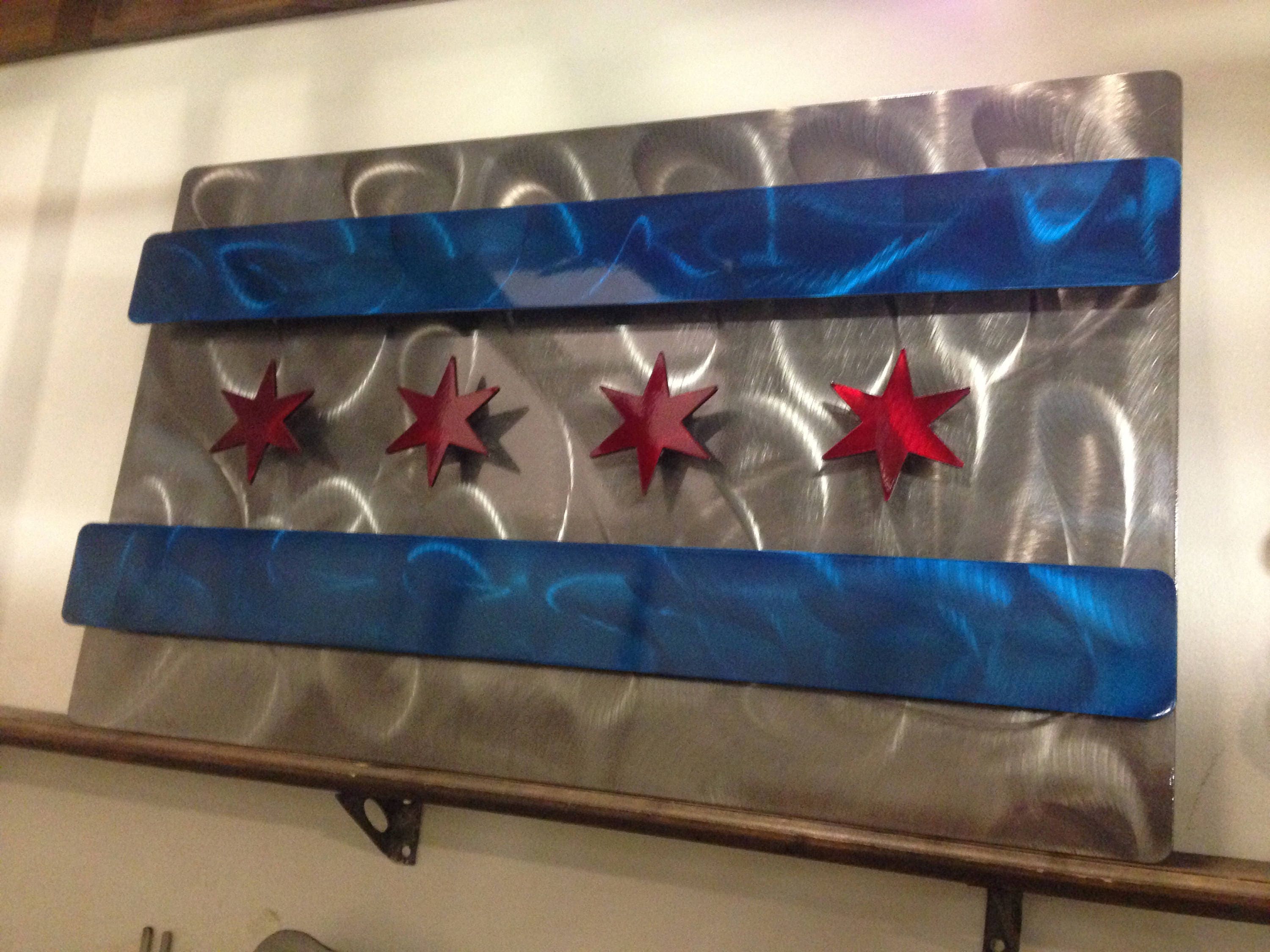 Chicago Flag Wall Art | Etsy