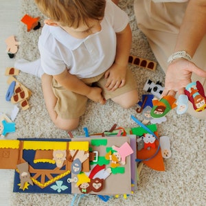 My Bible Quiet Book, Church Activity Cloth, Toddler Kid Busy, Book Story of Jesus Noah Moses - MiniMoms