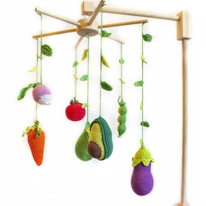 Crochet Fruit & Vegetable Baby Mobile: Custom Nursery Decor