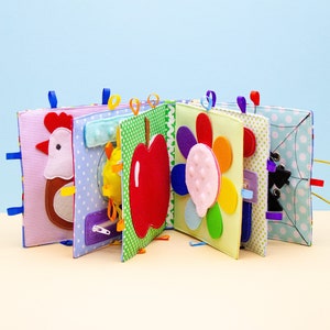 Sensory Fidget Toy, Montessori Book, Quiet Book, Waldorf Toys, Toddler Busy Book, Felt Book Baby MiniMoms image 2