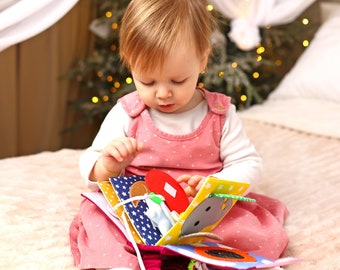 Quiet Book, Fleißbuch, Filzbuch Baby, Montessori Buch, Waldorf Spielzeug, Baby erste Weihnachten - MiniMoms