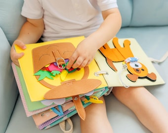 Personalisiertes Quiet Book: Kleinkind Sensorisches Filz Spielzeug - Individueller Lernspaß - MiniMoms