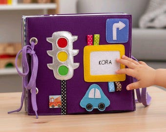 Libro tranquillo Montessori per bambini piccoli: lavagna interattiva in feltro, giocattolo per le capacità motorie fini