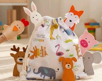 Handgefertigte Filz Fingerpuppen - Interaktive Säugling Spielzeug Set, Montessori Lernmaterialien - MiniMoms