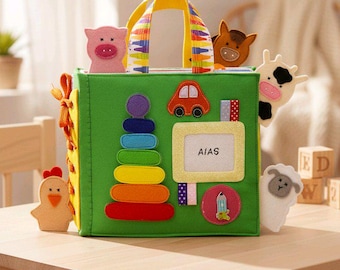 Sensory Toddler Quiet Book - Personalized Montessori Busy Book for Baby - MiniMoms