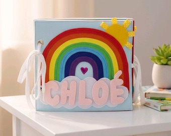 Quiet Book Kleinkind, personalisiertes Baby Sensory Soft Filzbuch - MiniMoms