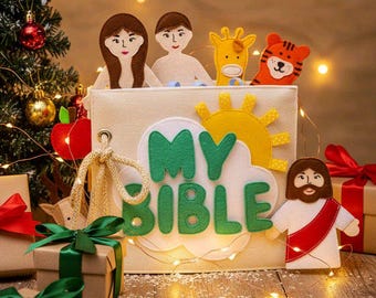 Filz Quiet Buch für Kinder: Lernen Sie Bibelgeschichten & Jesu Lehren - Sonntagsschulzubehör - MiniMoms