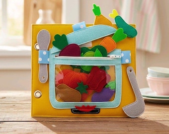 Interaktives Kleinkind Sensory Quiet Buch - Montessori Lernspielzeug - Handgefertigtes Fidget Spielzeug Set - MiniMoms