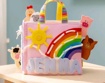 Interaktives Quiet Buch für Kleinkinder - Personalisiertes Montessori & Waldorf Lernen - MiniMoms