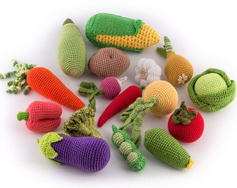 Crochet vegetables for toddler | Pretend Play Fod | Montessori Activity Toy - MiniMoms