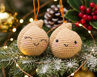 Gehäkelte Kichererbse Weihnachtsverzierung: Feiertagsdekor