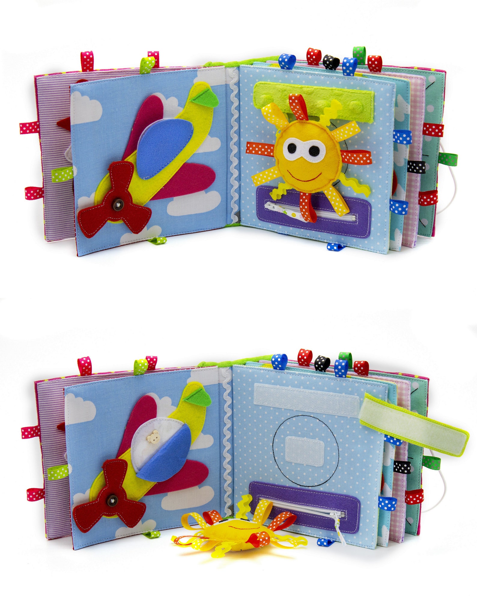 Baby quiet book 10 pages Montessori fine motor skills toys Etsy