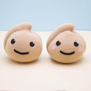 Peluche di ceci all&#39;uncinetto: giocattolo alimentare vegano kawaii