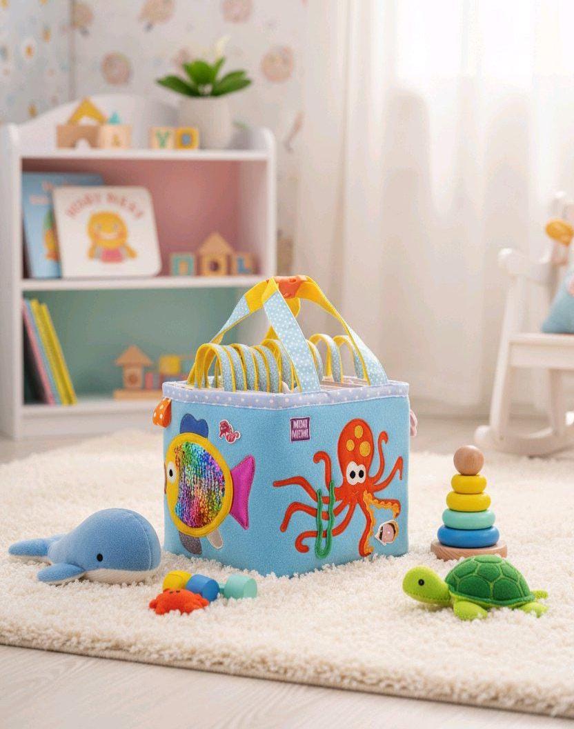 Montessori Travel Busy Box Sensory Quiet Book, Ocean Theme