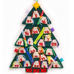 Felt Christmas Tree Advent Calendar for Kids: Wall Hanging
