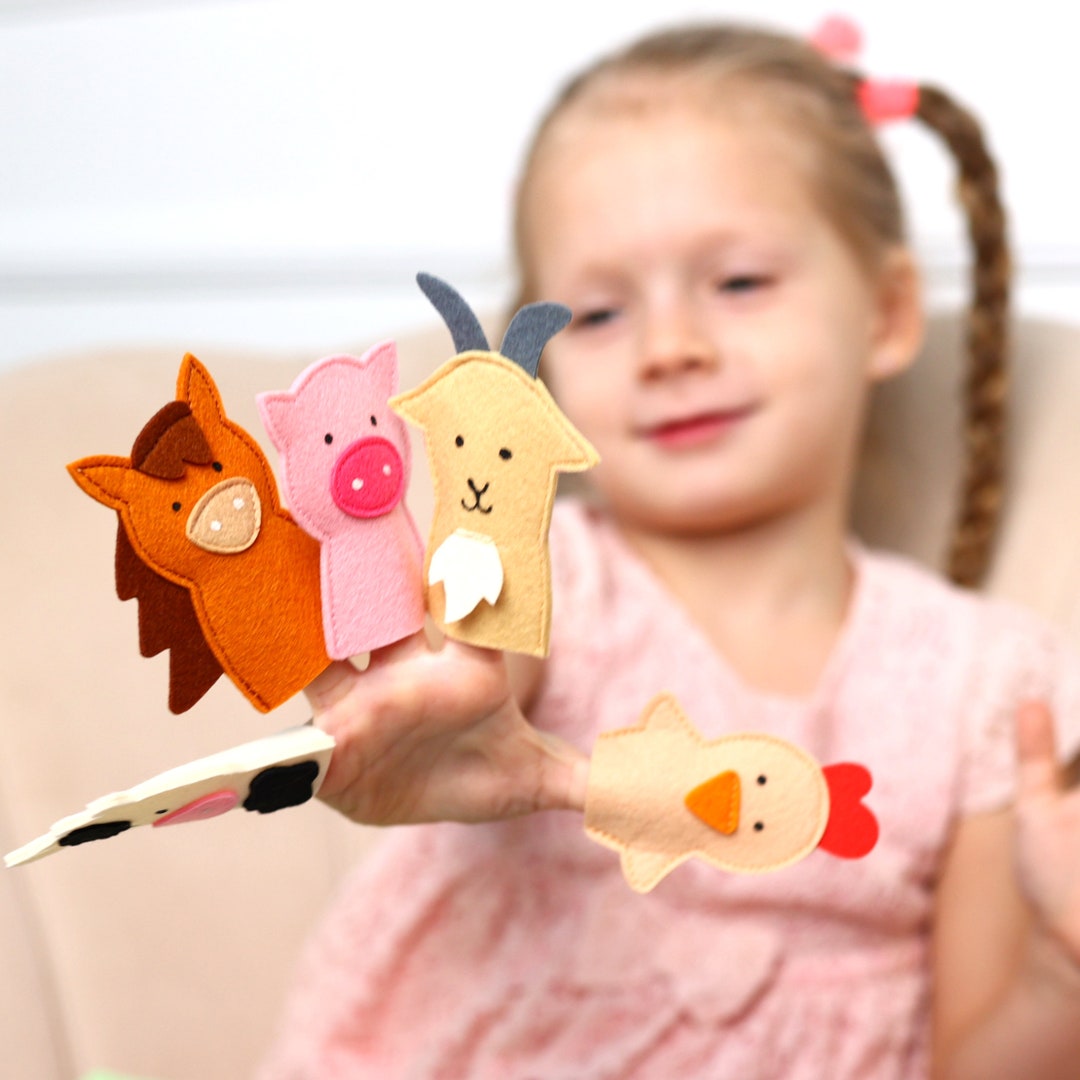 Felt Finger Puppet, Animal Puppets, Educational Activities for Toddlers