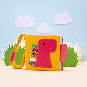 Dino Dinosaur Felt Quiet Book: Baby Sensory Toy