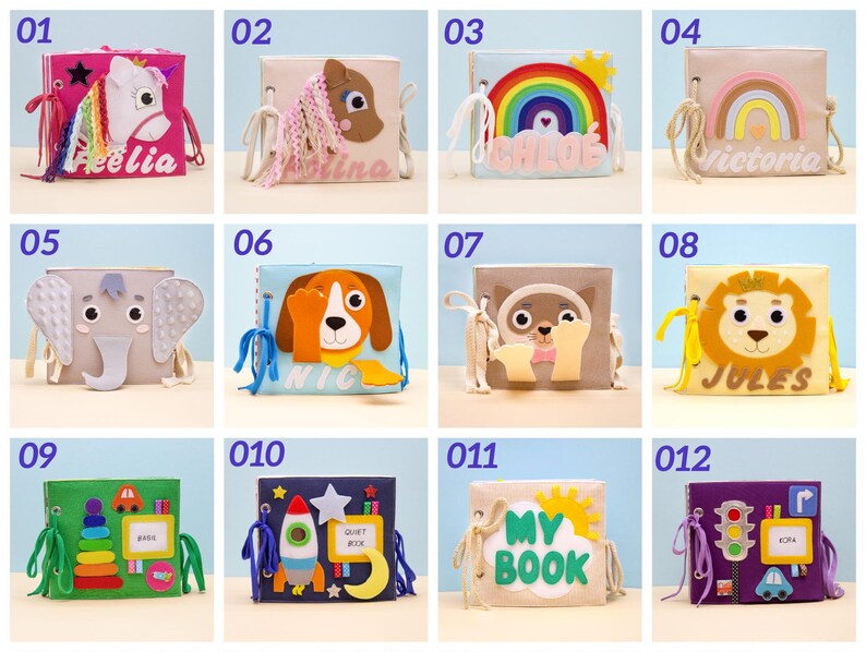 Quiet Book, Busy Board 1 Year Old, Baby Quiet Book, Waldorf Toys, 1 Year Old Girl Gift, Montessori Book, Felt Book MiniMoms image 5