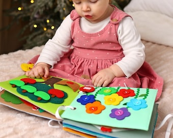 Benutzerdefinierte Quiet Buch für Kleinkinder - personalisierte Baby Sensory weichen Filz Lernspielzeug - MiniMoms