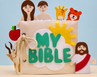 Bible Quiet Book, Teachings of Jesus & Bible Stories: Felt Finger Puppet Quiet Book - Perfect for Sunday School - MiniMoms