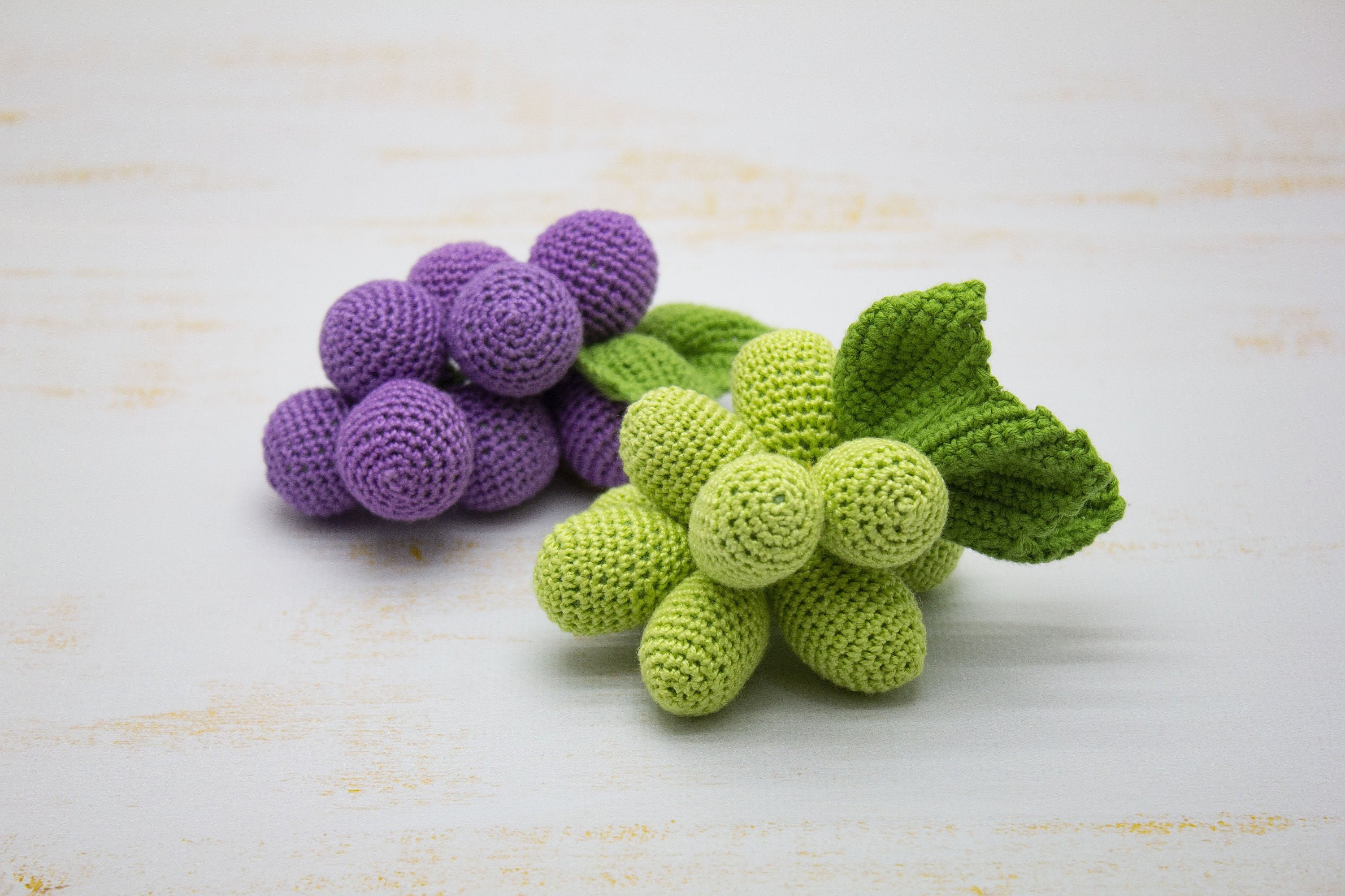 1 Pcs Crochet grapes teether teeth play food kitchen Etsy