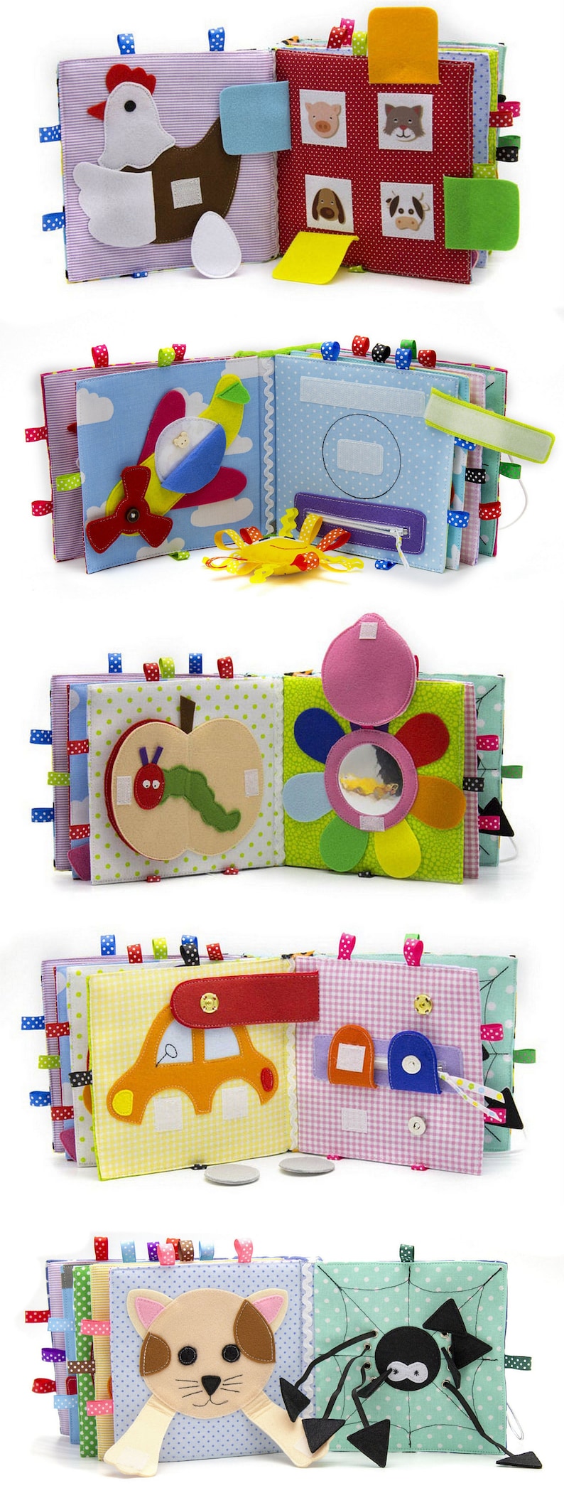 Sensory Fidget Toy, Montessori Book, Quiet Book, Waldorf Toys, Toddler Busy Book, Felt Book Baby MiniMoms image 9