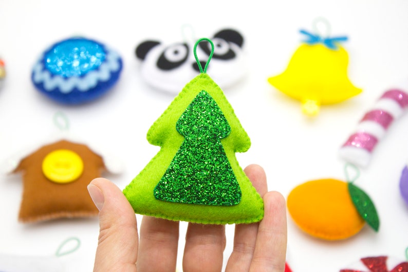 Christmas ornaments set of 24 felt decorations for Advent Calendar or Christmas tree hand made xmas eco toy Christmas in july by Minimom/'s