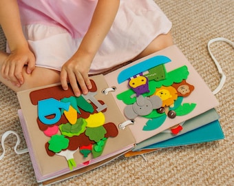 Montessori Quiet Book für Kleinkinder: Filzaktivitätsbuch, pädagogisch wertvolles Babyspielzeug