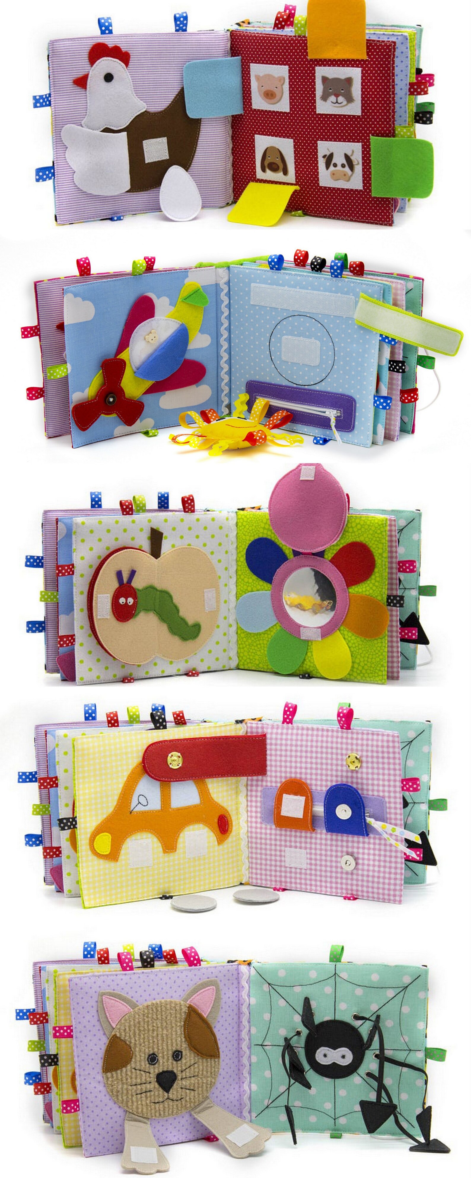 Baby quiet book 10 pages Montessori fine motor skills toys Etsy