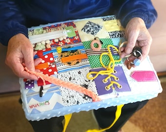 Engaging Dementia Activities Bundle: Fidget Toys, Blanket, Busy Board - MiniMoms