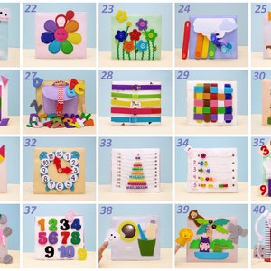 Libro occupato per bambini, Libro tranquillo, Libro Montessori, Giocattoli Waldorf, Giocattoli sensoriali, Regalo per bambina di 1 anno, Libro di attività, Giocattoli per autismo MiniMoms immagine 7