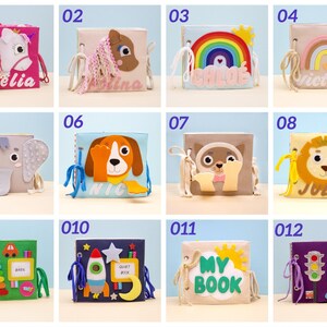 Interactive Toddler Quiet Book: Montessori Learning, Sensory Play, Felt Infant Toy MiniMoms image 5