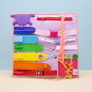 Montessori Toddler Busy Board: Sensory Toy with Fasteners