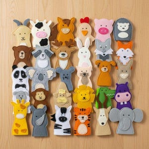Felt Animal Finger Puppet Set: Montessori Baby Toys 30 pcs