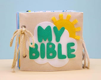 Libro silenzioso della Bibbia: libro di attività in stoffa su Gesù, Noè, Mosè