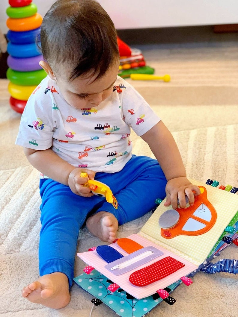 Sensory Fidget Toy, Montessori Book, Quiet Book, Waldorf Toys, Toddler Busy Book, Felt Book Baby MiniMoms image 10