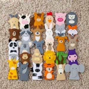Felt Animal Finger Puppets: Montessori Baby Toys, Storytelling Bag