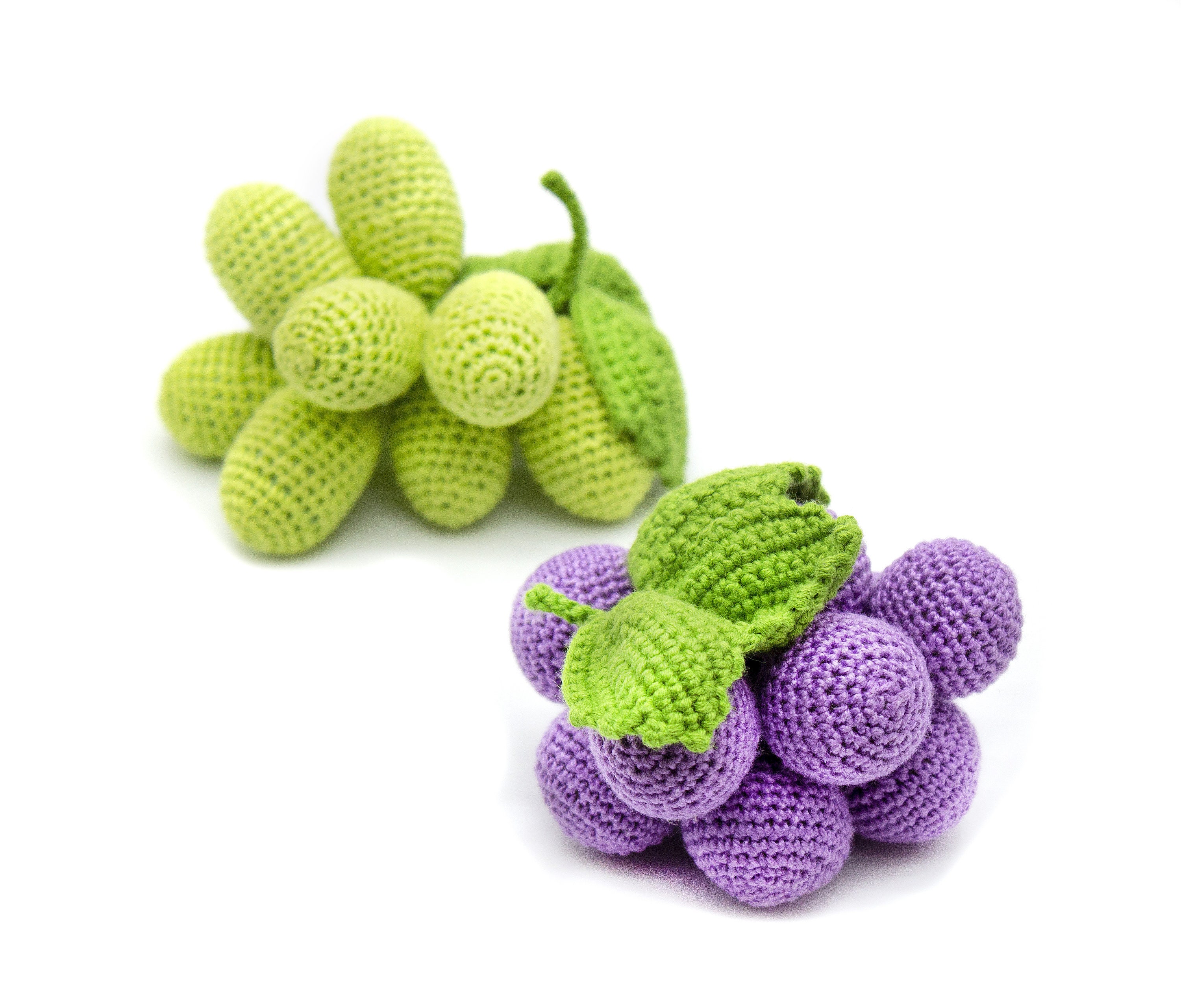 かぎ針編みのフルーツ ブドウ | 幼児用ごっこ遊びおもちゃの食べ物