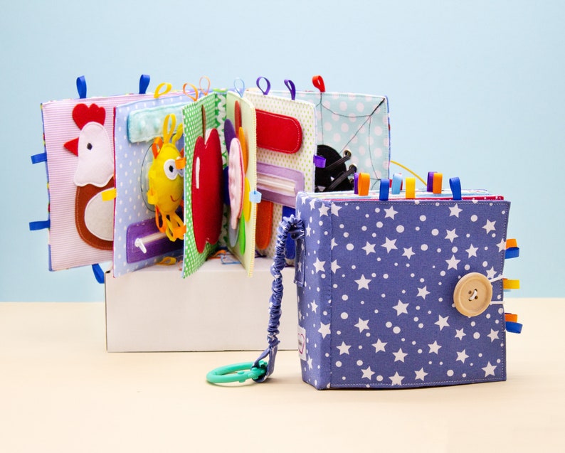 Sensory Fidget Toy, Montessori Book, Quiet Book, Waldorf Toys, Toddler Busy Book, Felt Book Baby MiniMoms image 1