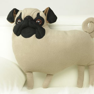 cute plush PUG PILLOW beige mops / tan pug mops cushion, FREE Delivery by December 24, Gift for wife uncle son man girl sister mom friend