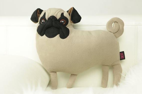 stuffed pug pillow