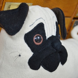 light beige pug, Plush Pug Doll , Pug Gift, Dog Lover Gift, Pug Plush, Plush pug pillow, Art doll, Stuffed Animals & Plushies, Designer Toy