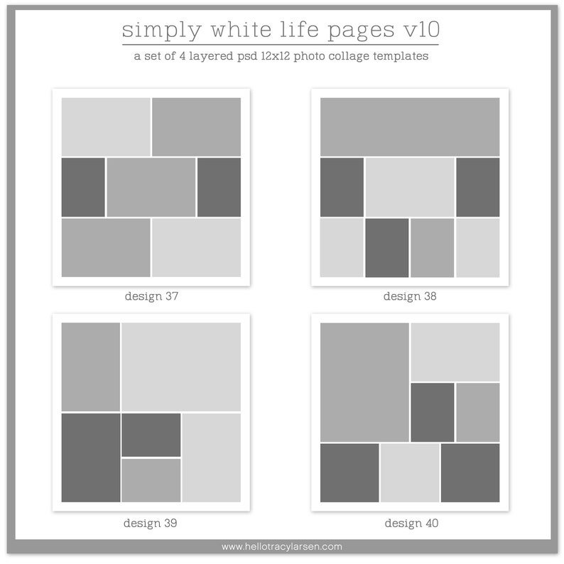 simply white life pages v10 12x12 digital photo collage page templates