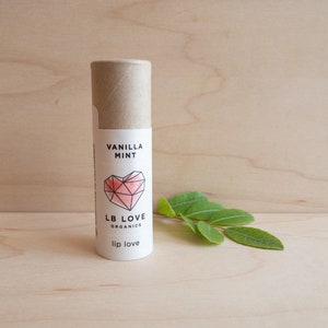 Zero Waste Vanilla Mint Lip Balm: Organic Jumbo Size