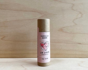 Zero Waste Vanilla Rose Lip Balm: Organic Jumbo Size