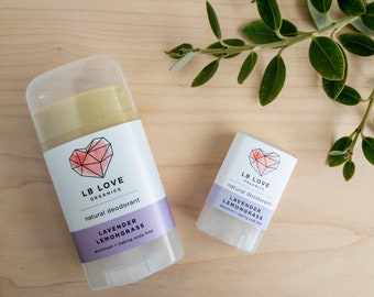 Natural Deodorant - Lavender Lemongrass Organic Deodorant, sensitive skin, Probiotic deodorant, gender neutral deodorant