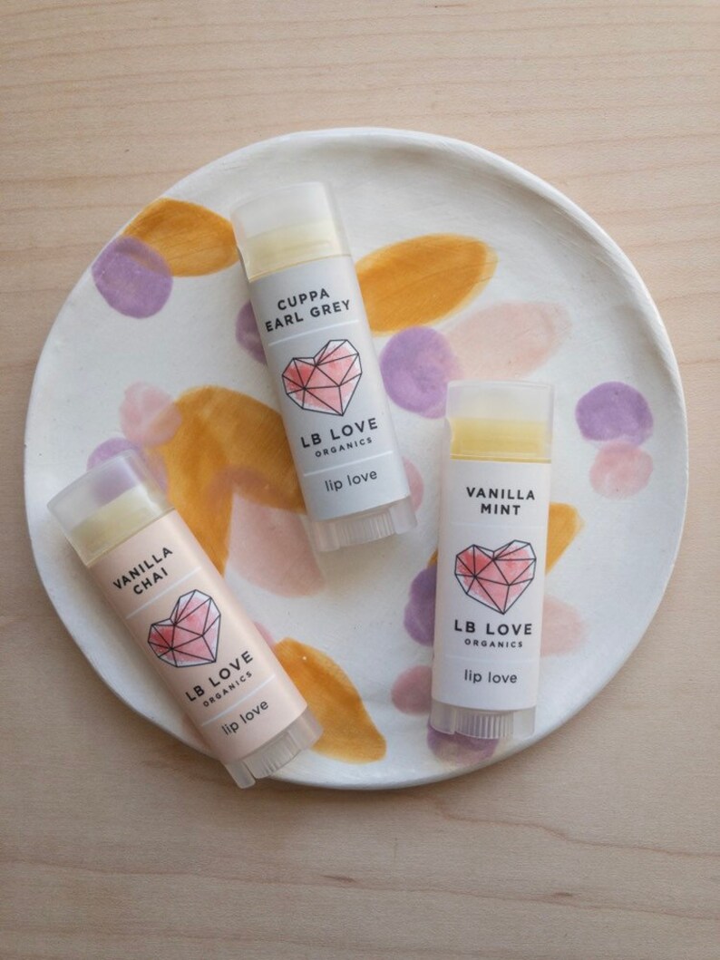 Lip Balm Gift Set // Organic Lip Love // You Choose 3 Etsy
