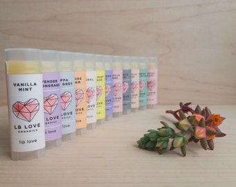 Lip Balm Gift Set You Choose 3 // Organic Lip Balm, sensitive skin lip balm set, handmade employee gift, handmade corporate gift