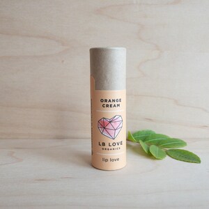 Lip Balm Orange Cream Organic Lip Love, sensitive skin lip balm, creamsicle scent image 2